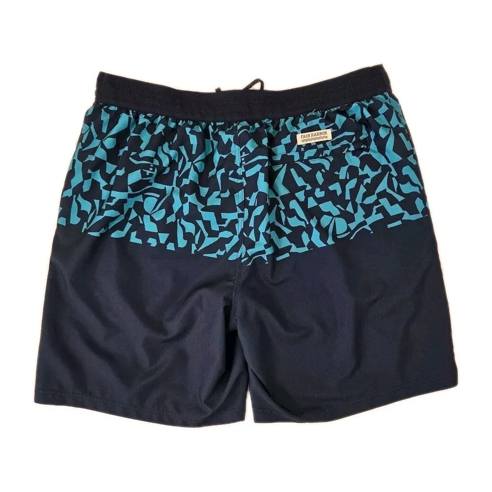 Fair Harbor‎ Men's Size XXL The Ozone Swim Trunks Blue Moma Lined Shorts